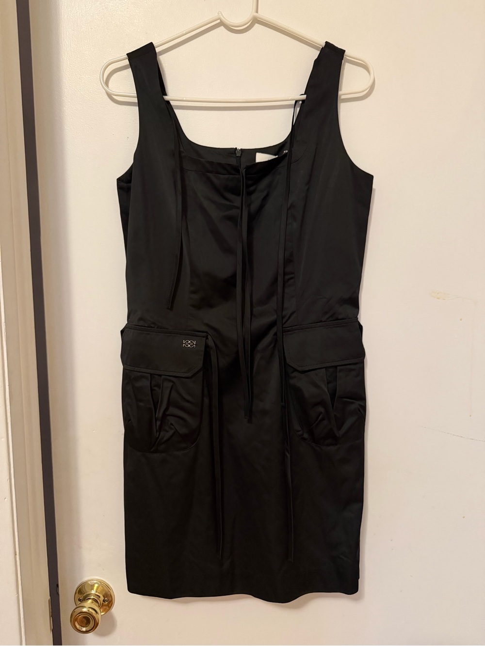 KIJUN NWT Black Sleeveless Pocket Sheath Dress